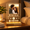 Personalized Spotify Photo LED Lamp with Custom Song Code | Acrylic Music Frame Night Light with Wooden Base