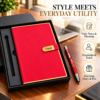 Premium Customized Red Diary & Metal Pen Gift Set with Gift Box | Personalized Name Notebook for Corporate Gifting, Office & Professionals