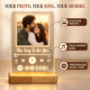 Personalized Spotify Photo LED Lamp with Custom Song Code | Acrylic Music Frame Night Light with Wooden Base