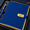 Premium Customized Blue Diary & Metal Pen Gift Set with Gift Box | Personalized Name Notebook for Corporate Gifting, Office & Professionals