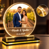 Personalized Couple LED Photo Lamp with Custom Names & Date – 8x8 Inch Acrylic Anniversary Gift