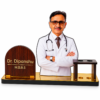 Personalized Doctor Desk Name Plate with Photo | Custom Wooden Doctor Name Board with Pen Holder for Clinic, Hospital & Medical Office