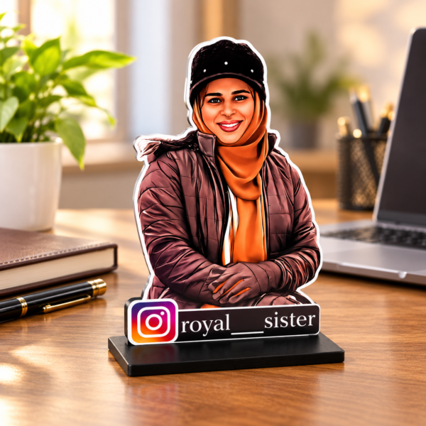 2f1adf99-a200-4e8e-a578-e7630084ac46 Personalized Instagram Photo Standee with Custom Name – 4 × 6 Inch Acrylic Tabletop Photo Cutout Gift