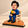 3069525c-942b-4a73-a6f6-88f78752cb01 Personalized Tea Lover Caricature from Photo – 6 Inch Custom Chai Lover Figurine with I Love Tea Mug