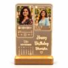 4 Personalized LED Acrylic Photo Lamp with Birthday Calendar – Custom Name and Dual Photo Music Player Night Light