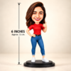 5a991cf0-583e-43b1-bc1f-b23af27960cd Personalized Caricature Doll from Photo – 6 Inch Custom Miniature Girl Figurine in Red T-Shirt and Blue Jeans