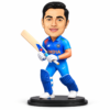Personalized Cricket Player Caricature from Photo – 6 Inch Custom Cricketer Figurine in Blue Cricket Jersey