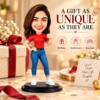 834bd1e9-3184-4a8c-83d7-b84182ea58cc Personalized Caricature Doll from Photo – 6 Inch Custom Miniature Girl Figurine in Red T-Shirt and Blue Jeans