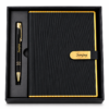 Premium Customized Black Diary & Metal Pen Gift Set with Name Engraving | Personalized Corporate Gift Combo for Employees, Clients & Diwali