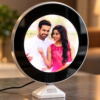 Elegant Circular Photo Display-5 Customized Magic Mirror LED Photo Frame with Personalized Picture | Round Photo Mirror Gift for Wife, Mom & Anniversary