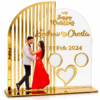 Elegant Gold Wedding Keepsake Plaque-1 Personalized Acrylic Wedding Photo Plaque with Custom Names & Date | Premium Couple Photo Keepsake for Wedding, Anniversary & Engagement Gifts
