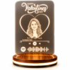 Personalized Valentine’s Day Spotify Photo LED Lamp with Custom Portrait | 3D Illusion Acrylic Night Light with Wooden Base, Romantic Gift for Couples