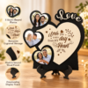 Personalized Wooden Love Photo Frame with 3 Heart-Shaped Photo Slots | Custom Romantic Couple Gift for Anniversary, Wedding & Valentine’s Day – 8 × 8 Inch