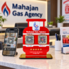 Mahajan Gas Agency Review Display Customized QR Code Standee for Gas Agency | Gas Cylinder Shape with 2 Custom QR Codes | 5x7 Inch