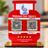 Mahajan Gas Agency Review Stand (2) Customized QR Code Standee for Gas Agency | Gas Cylinder Shape with 2 Custom QR Codes | 5x7 Inch