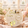 Personalized Baby Keepsake Celebration Personalized Newborn Baby Birth Announcement Plaque with Name & Birth Details | Wooden Baby Stats Clock Keepsake | 12 Inch