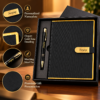 Premium Customized Black Diary & Metal Pen Gift Set with Name Engraving | Personalized Corporate Gift Combo for Employees, Clients & Diwali