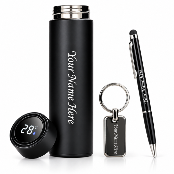 Personalized Black Thermos Gift Set Personalized Black Thermos Gift Set