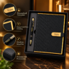 Premium Customized Black Diary & Metal Pen Gift Set with Name Engraving | Personalized Corporate Gift Combo for Employees, Clients & Diwali