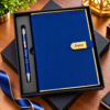 Premium Customized Blue Diary & Metal Pen Gift Set with Gift Box | Personalized Name Notebook for Corporate Gifting, Office & Professionals