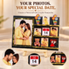 Personalized Couple Keepsake Frame-7 Personalized Couple Photo Standee with Custom Date | Miniature Memory Frame with Wooden Stand for Anniversary, Wedding & Valentine’s Day Gift