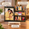Personalized Couple Memory Display Frame-6 Personalized Couple Photo Standee with Custom Date | Miniature Memory Frame with Wooden Stand for Anniversary, Wedding & Valentine’s Day Gift