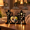 Personalized Glow Couple Frame-6 Customized Couple LED Photo Frame with Heart-Shaped Picture & Names | Personalized Black Wooden Night Lamp for Husband, Wife, Anniversary & Wedding Gift – 12 × 18 Inch