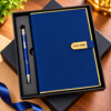 Premium Customized Blue Diary & Metal Pen Gift Set with Gift Box | Personalized Name Notebook for Corporate Gifting, Office & Professionals