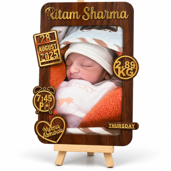 Personalized Newborn Baby Photo Frame with Name & Birth Details | Custom Baby Birth Stats Keepsake Gift for New Parents
