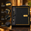 Premium Customized Black Diary & Metal Pen Gift Set with Name Engraving | Personalized Corporate Gift Combo for Employees, Clients & Diwali