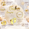 Personalized Wooden Baby Keepsake Plaque Personalized Newborn Baby Birth Announcement Plaque with Name & Birth Details | Wooden Baby Stats Clock Keepsake | 12 Inch