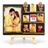 Romantic Gold-Trimmed Couple Keepsake Display-1 Personalized Couple Photo Standee with Custom Date | Miniature Memory Frame with Wooden Stand for Anniversary, Wedding & Valentine’s Day Gift