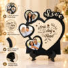 Personalized Wooden Love Photo Frame with 3 Heart-Shaped Photo Slots | Custom Romantic Couple Gift for Anniversary, Wedding & Valentine’s Day – 8 × 8 Inch