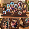 Wooden Hexagon Photo Frame Collage for Wall or Tabletop | Multi Photo Display with Rustic Finish | Personalized Couple & Family Gift