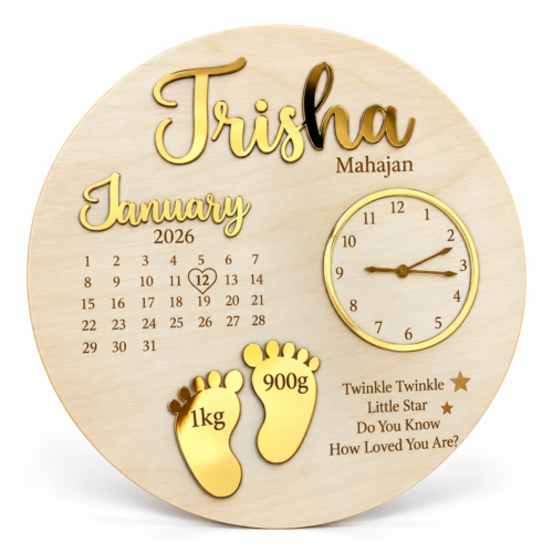 Golden Birth Keepsake Plaque