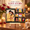 Turn Your Love Story Into a Keepsake-8 Personalized Couple Photo Standee with Custom Date | Miniature Memory Frame with Wooden Stand for Anniversary, Wedding & Valentine’s Day Gift