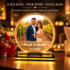 Personalized Couple LED Photo Lamp with Custom Names & Date – 8x8 Inch Acrylic Anniversary Gift