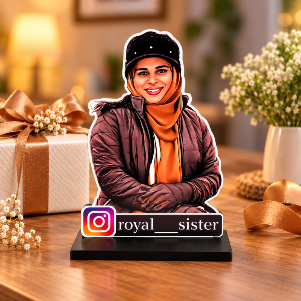 aeb1d2ad-fd3d-4433-8d3c-37831f118879 Personalized Instagram Photo Standee with Custom Name – 4 × 6 Inch Acrylic Tabletop Photo Cutout Gift