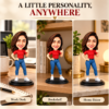 c71fcf04-bf52-43c3-aaa1-54ef913fb088 Personalized Caricature Doll from Photo – 6 Inch Custom Miniature Girl Figurine in Red T-Shirt and Blue Jeans