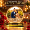 Personalized Couple LED Photo Lamp with Custom Names & Date – 8x8 Inch Acrylic Anniversary Gift