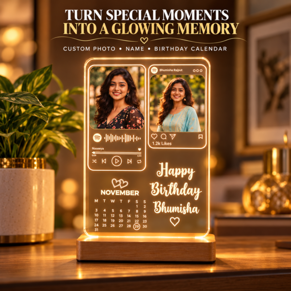 d980f00b-c51e-4ced-a4cf-0ffc7634c28d Personalized LED Acrylic Photo Lamp with Birthday Calendar – Custom Name and Dual Photo Music Player Night Light
