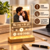 Personalized Spotify Photo LED Lamp with Custom Song Code | Acrylic Music Frame Night Light with Wooden Base